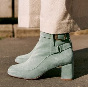 Sézane Brooklyn Boots - Sea Green